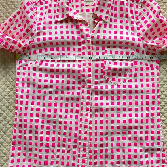 100% cotton GAP Pink and White Casual Button Down Shirt EUC Size S - Picture 9 of 9